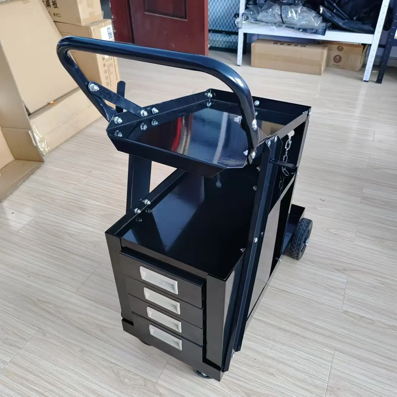 Factory Wholesale Drawer Type Movable Welding Trolley With Handle Gas Cylinder Cart Workshop Welding Machine Tool Cart