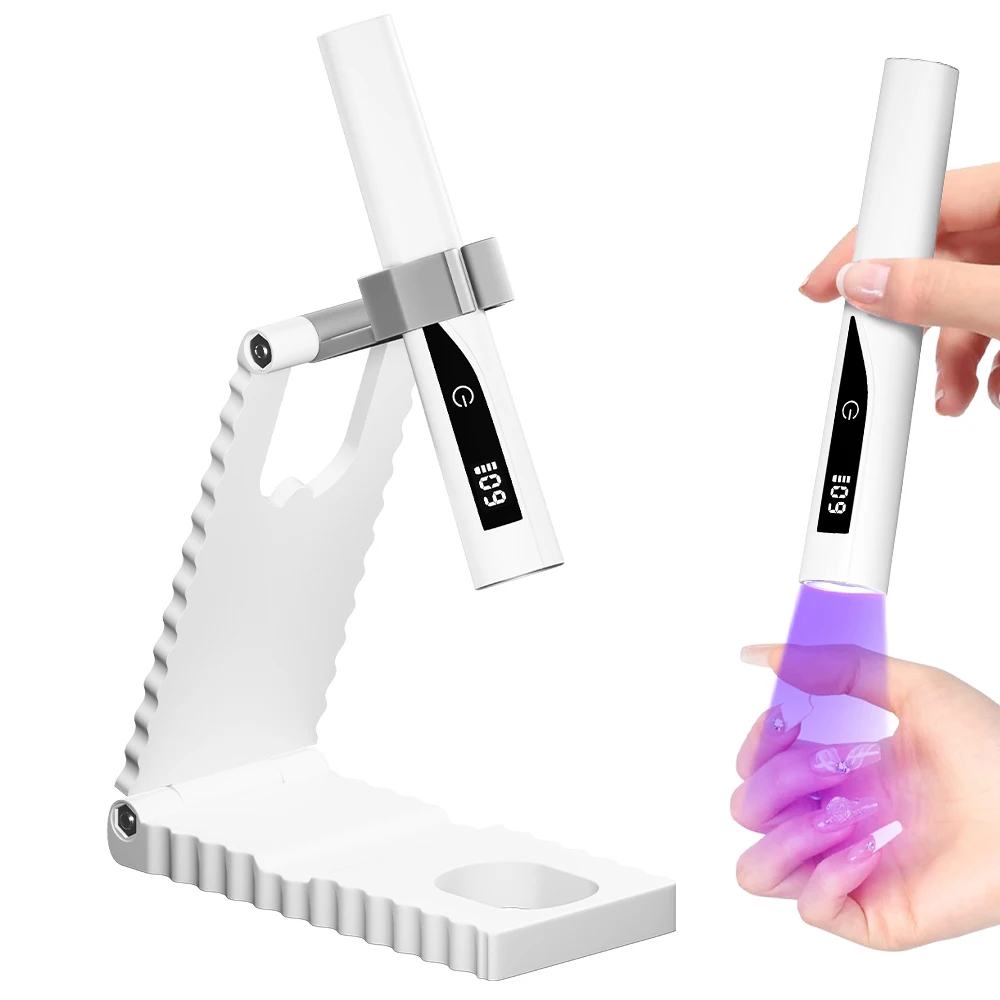

UV Light for Gel Nails - Timer, Stand & Indicator, Portable Rechargeable Mini Handheld LED Nail Lamp, Nail Dryer for Fast Curing
