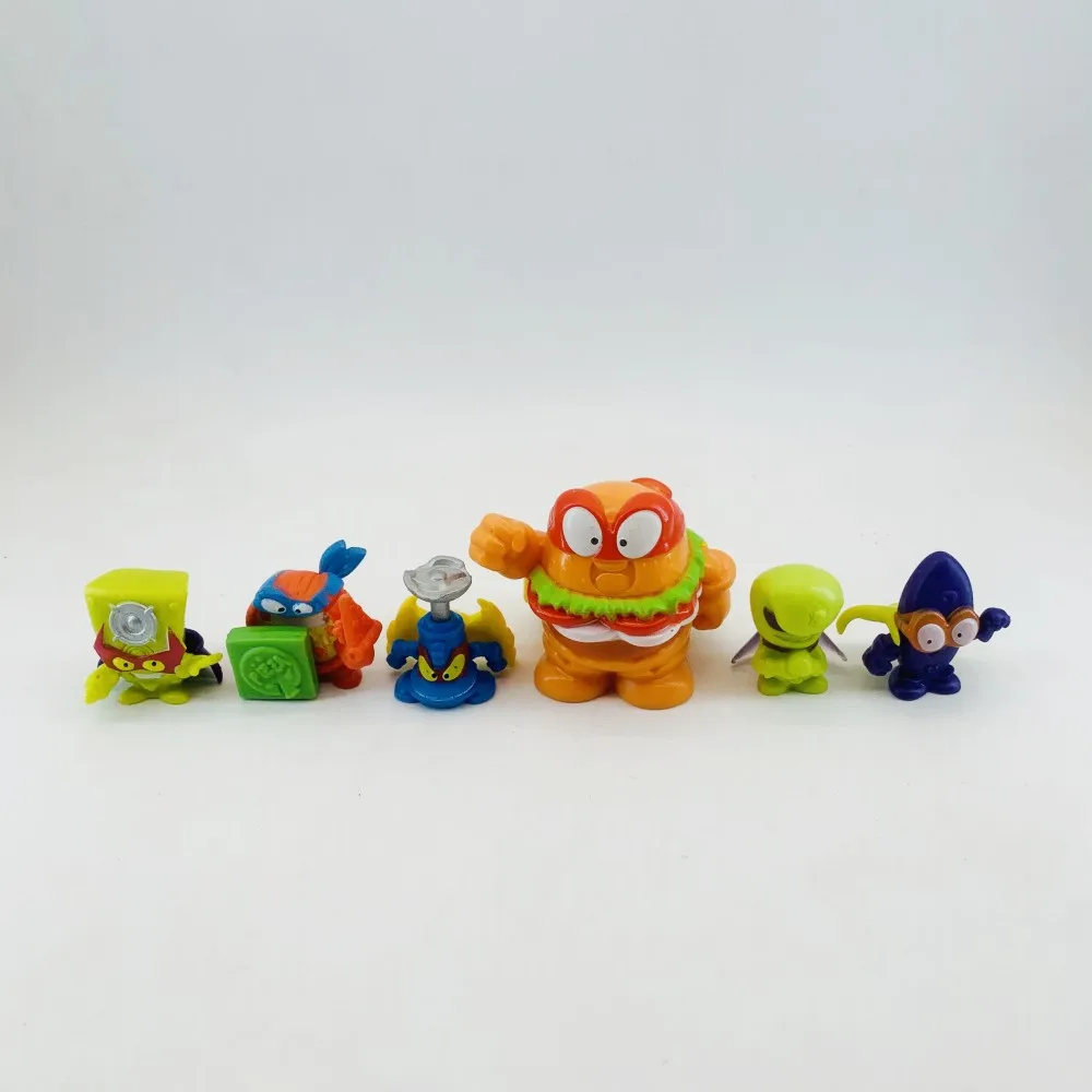 1Pcs Hamburger Burger King + 5Pcs Superzings Figure Collection Model Toys for Kids Playing Gift Superthings Group Figuras