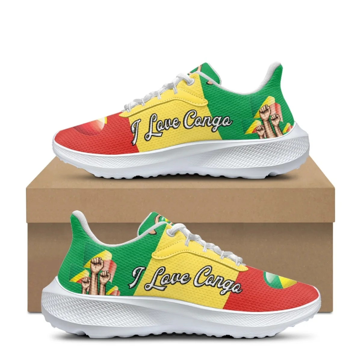 Shoes for Women Congo Flag Print Spring Summer Comfort Flats Sneakers Woman Men Unisex Running Shoes Fashion Casual Zapatillas