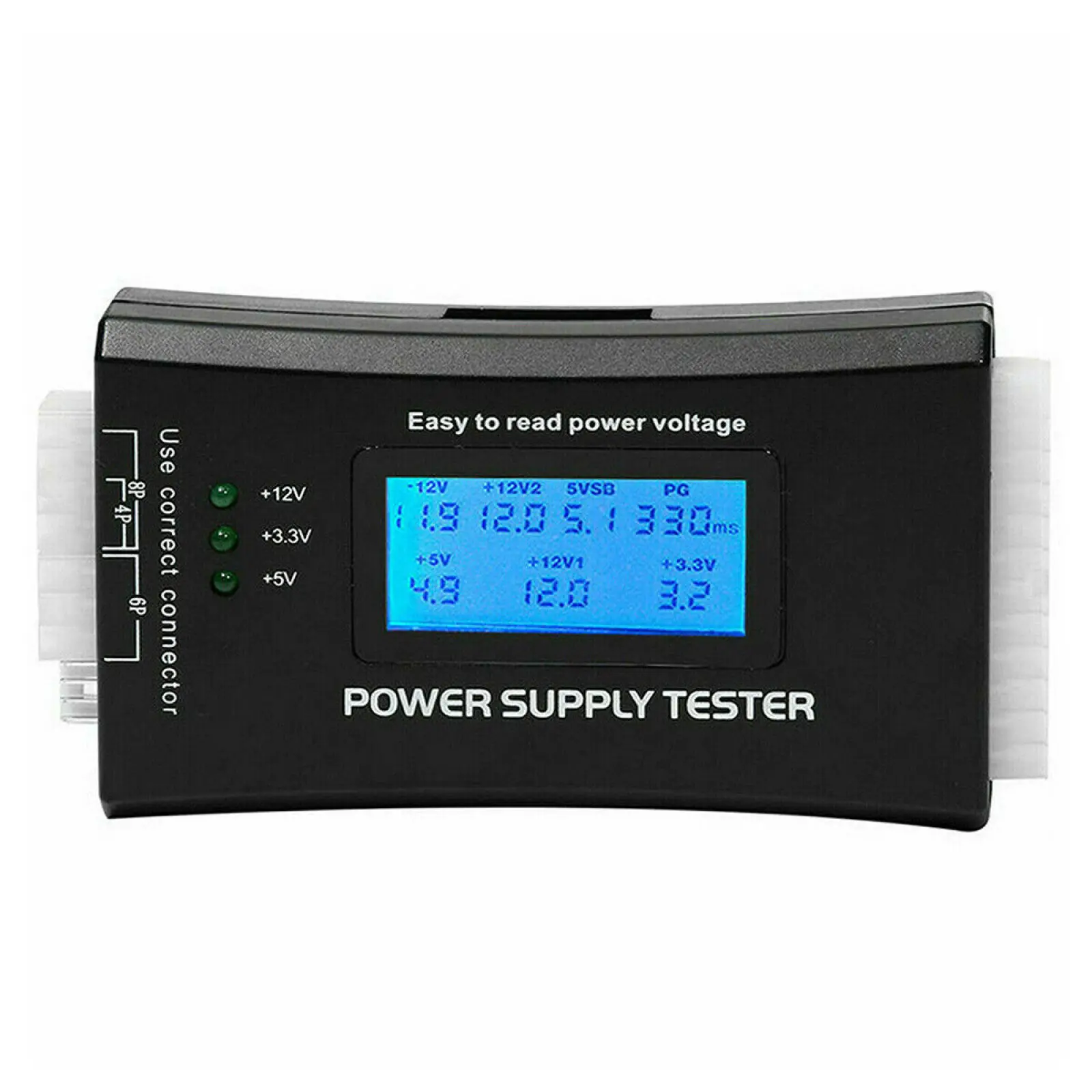 LCD Digital Power Tester LCD PC Computer 20/24 Pin 4 PSU ATX BTX ITX SATA HDD Power Supply Tester Battery Power Bank Meter