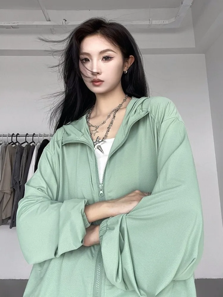 

Couple's Lightweight Ice Silk Sun Protection Clothing UPF50 UV Protection Outerwear Thin Summer Faionable Anti-Uv Coat