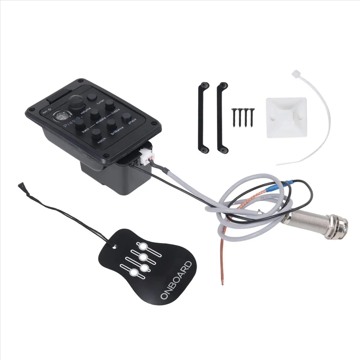 لاقط الجيتار Eq صندوق كهربائي ثقب الصوت المعادل موالف الجيتار مزيج الغيتار الغيتار الملحقات لاقط الشعبي 201 Pickup-BCBW