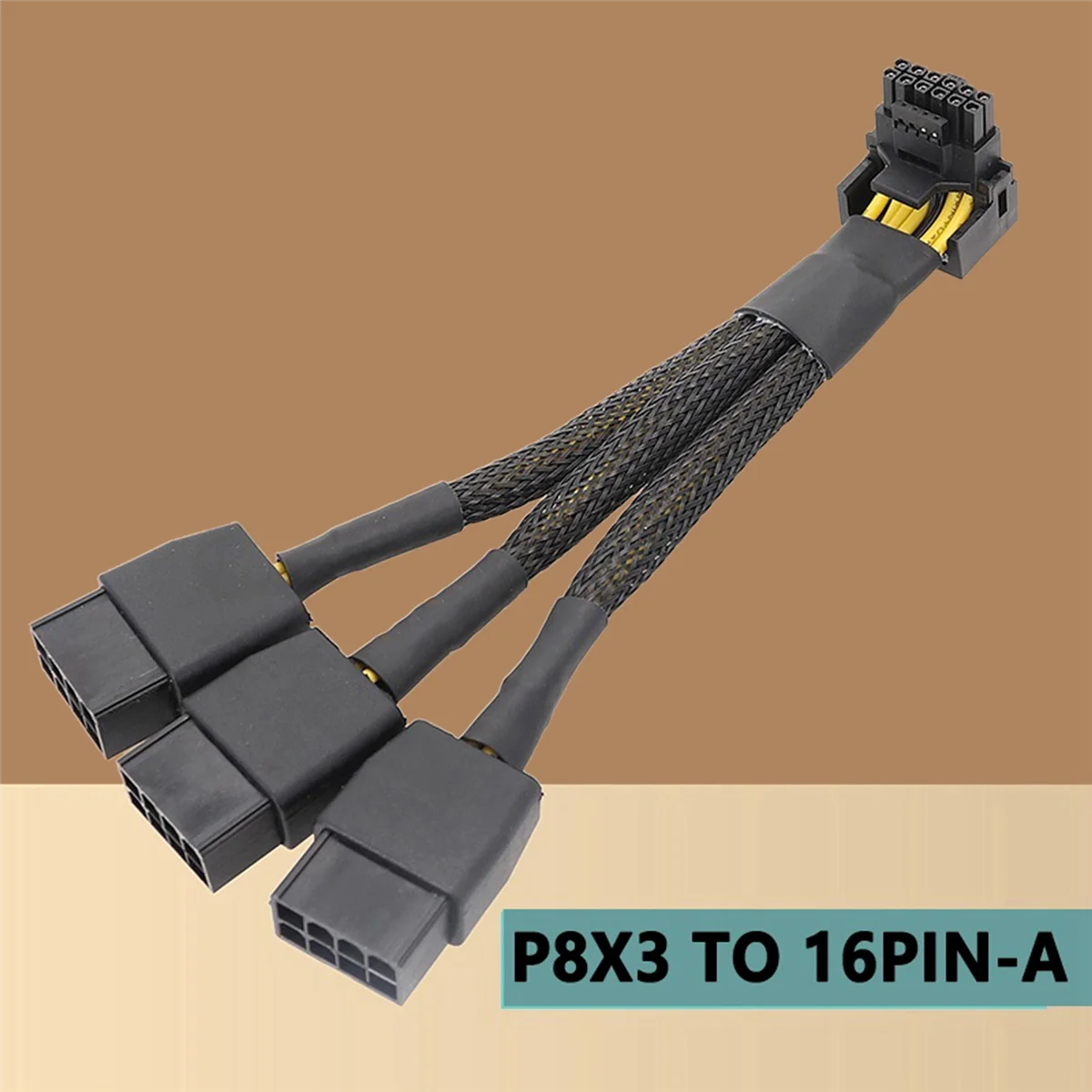 3X8Pin PCI-E to 16Pin (12+4) PCI-E 5.0 12VHPWR Разъем Угловой кабель 90 градусов GPU RTX4090 RTX4080 Series P8X3 TO 16PIN-A