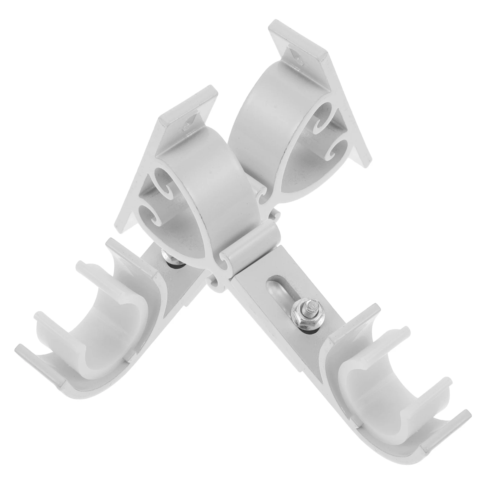 

2Pcs Curtain Rod Brackets Hardware No Drill Installation Heavy Duty Support Adjustable Closet Mounting Accessories