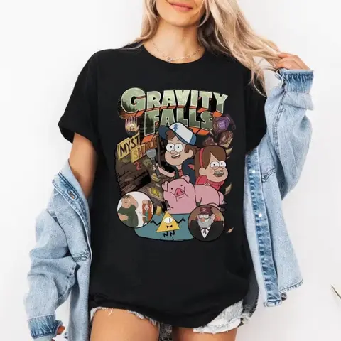 Disney Gravity Falls Mystery Shack Dipper & Mabel T-Shirt Disney Channel Shirt Disneyland Family Matching Shirt Men Women Tops