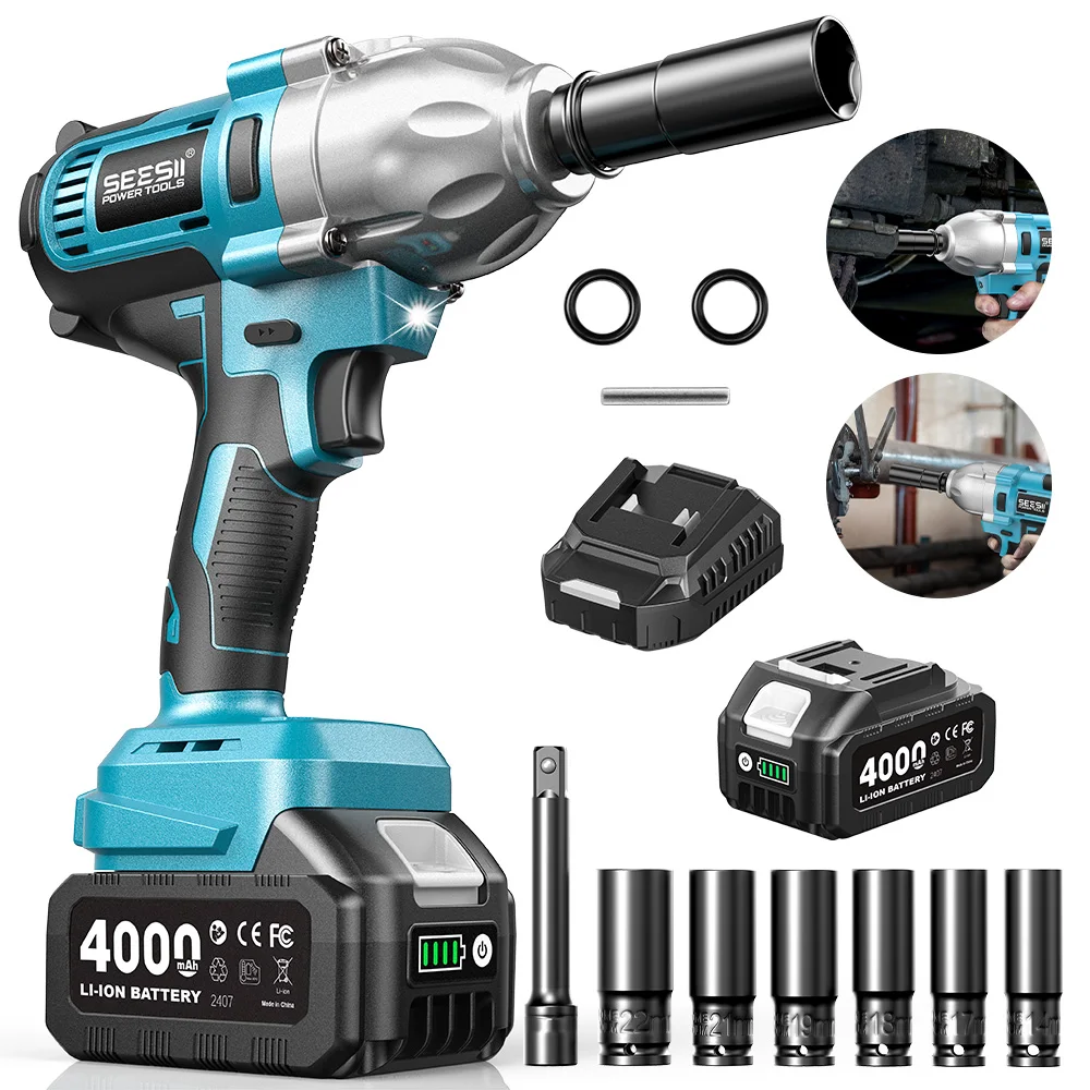Seesii 1200N.m Cordless Impact Wrench 1/2
