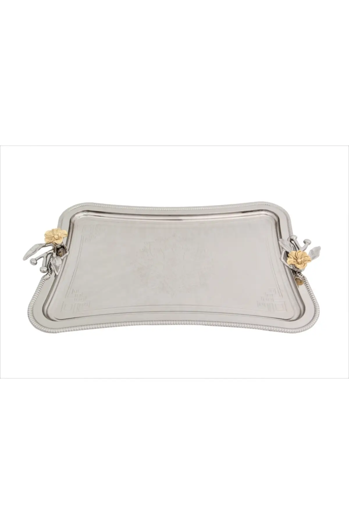 

Japanese rose single coffee serving tray Tea tray silver luxury 2022 tray Tea tray silver luxury tray Tea tray