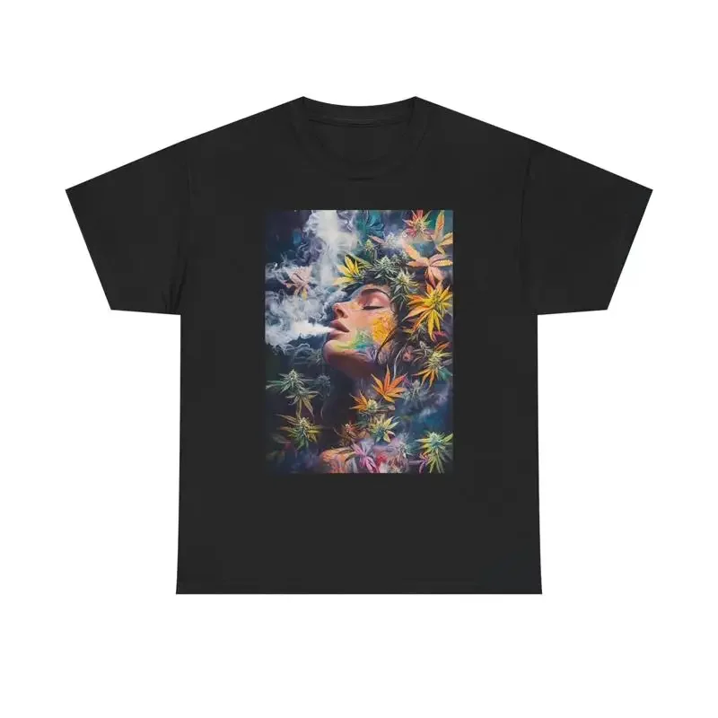 Mother Nature T Shirt Pot Leafs Multi Color Heavy Cotton