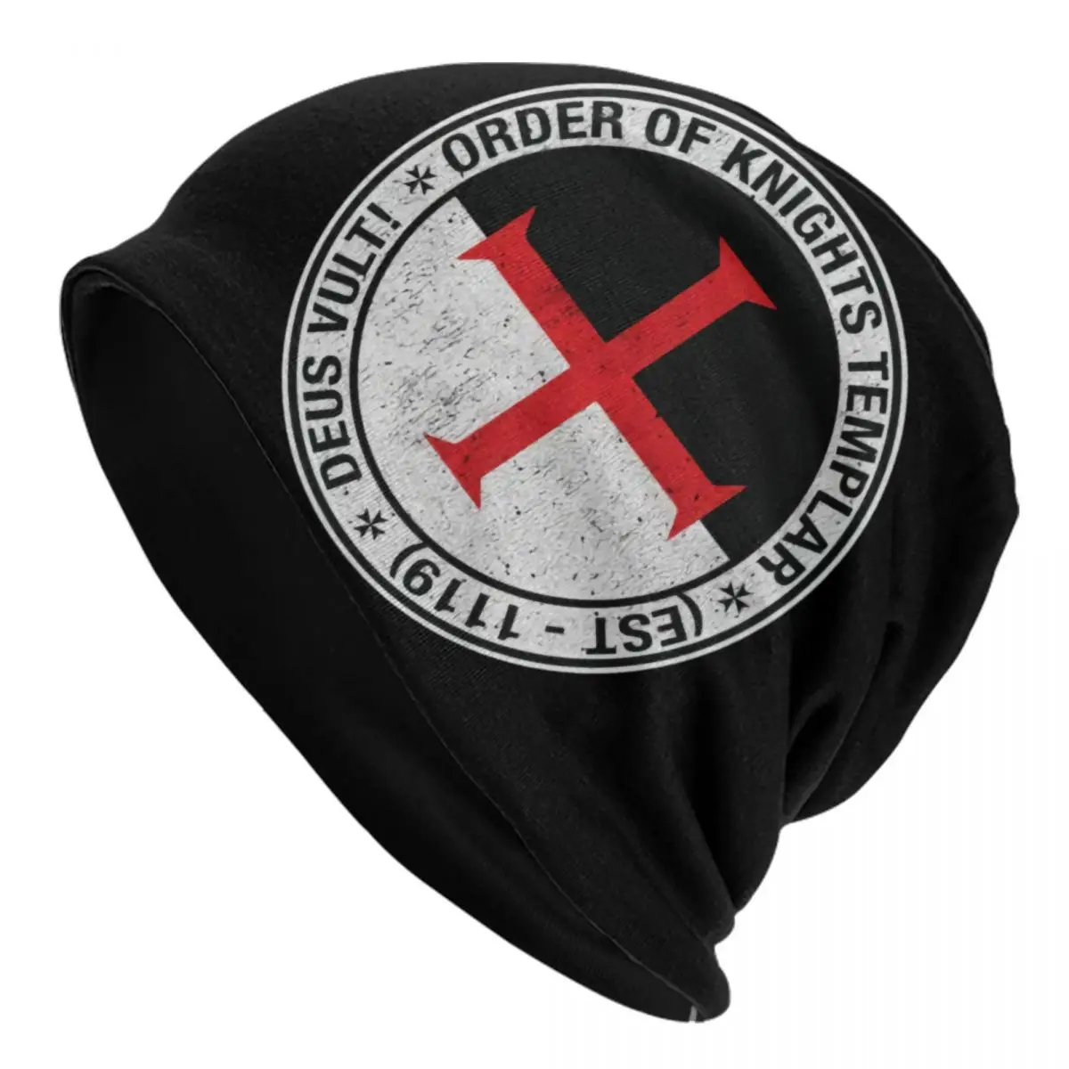 Templar Knight Seal Cross Didtressed Symbol Medieval Warrior Skullies Beanies Caps Hip Hop Winter Warm Knitted Hat Bonnet Hats