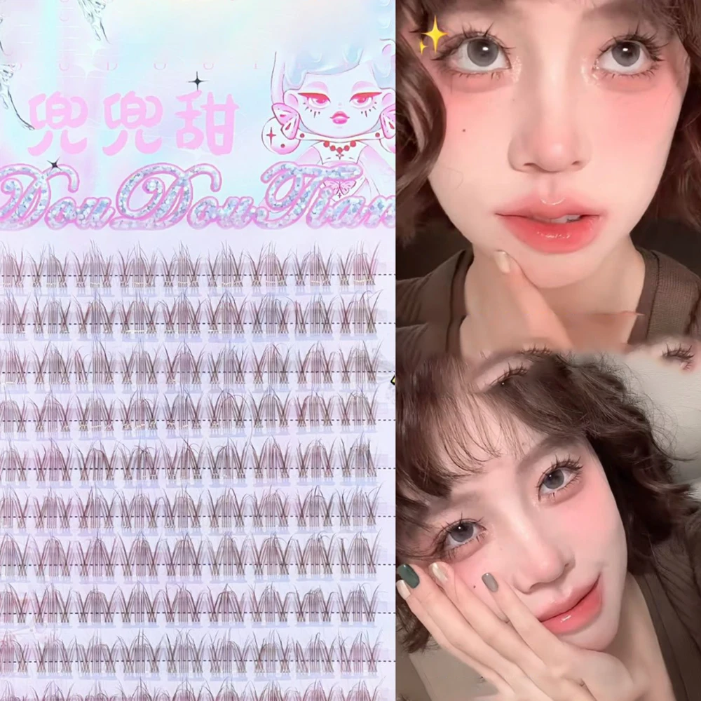 

3/10 Rows Doll Plush False Eyelashes Natural Long Curled Fake Eyelash Self-adhesive Lazy Trilogy DIY Extension Lashes