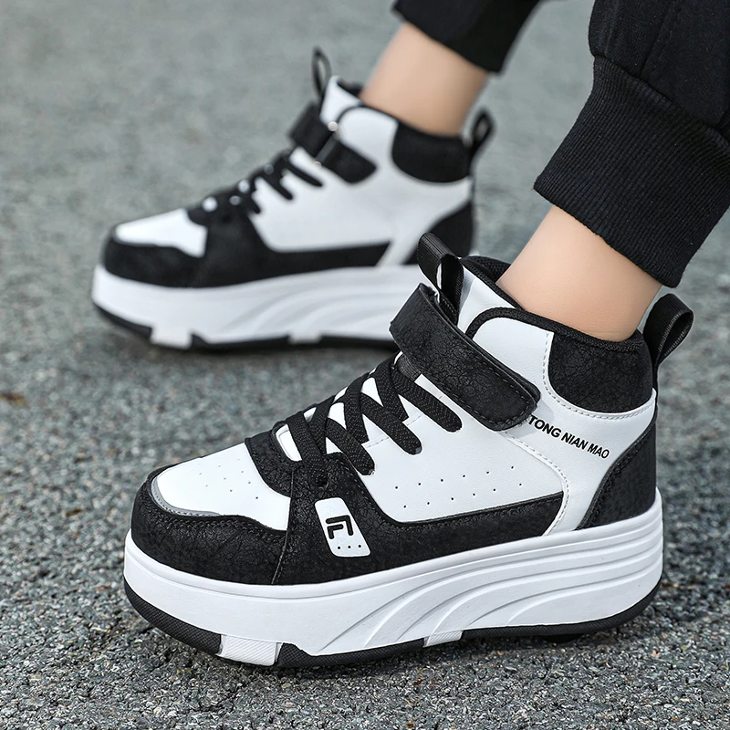 

Новинка зимы Heelys 2025: повседневные модные кожаные кроссовки для девочек на липучке, детские роликовые туфли