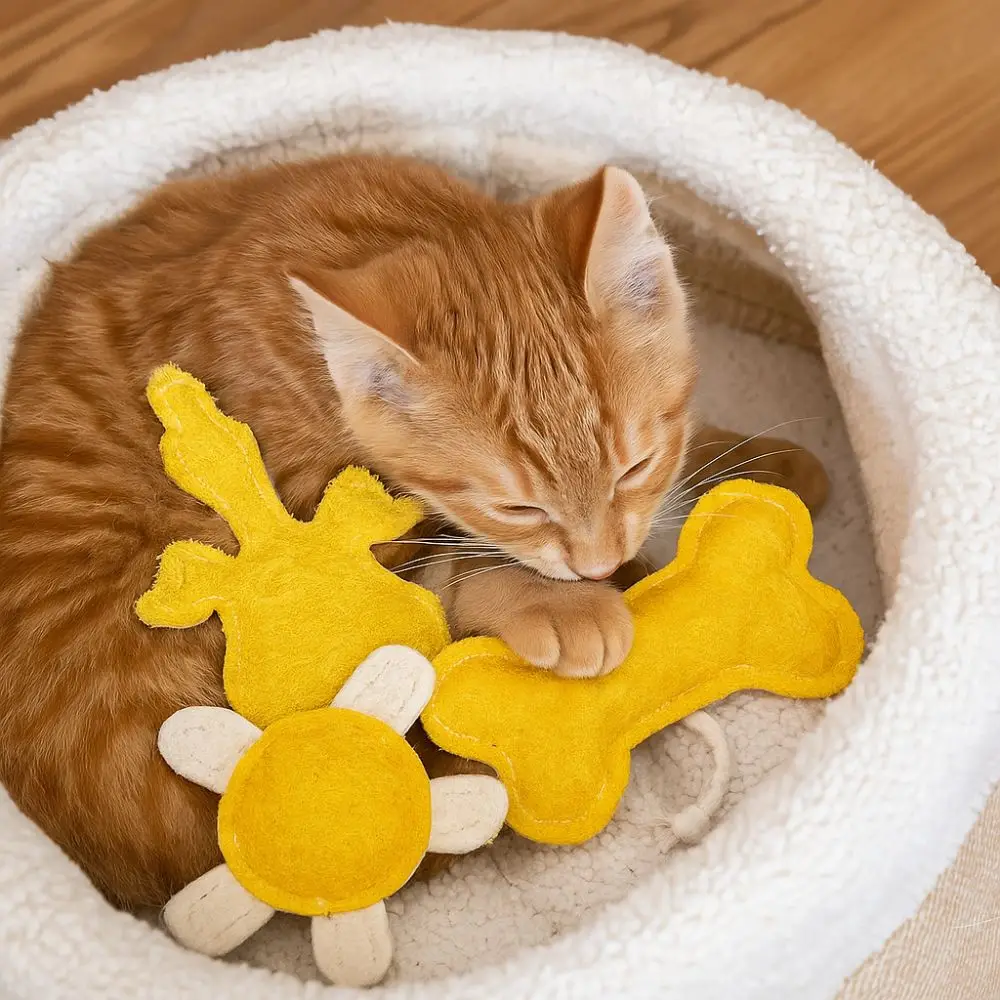 

Cartoon Cat Teeth Grinding Toys Bite Resistant Turtle/Duck Shape Kitten Chewing Toy Wear Resistant Interactive Cat Toy