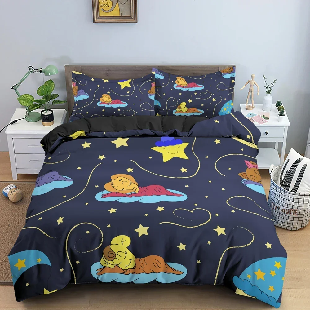 

3D Printed Night Bear Comfortable Duvet Quilt Cover Pillowcase Bedding Set Children Bedroom Decoration Home Textile