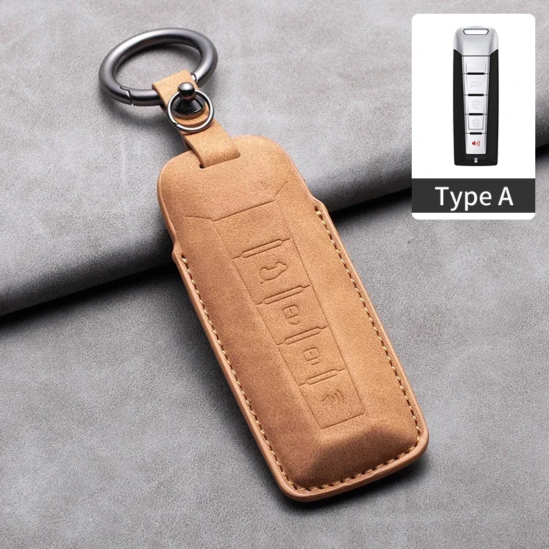 

Car Remote Key Case Cover for Great Wall GWM WEY Coffee01 Coffee02 WEY-X WEY-S WEY-GT VV7 GT8 Leather Key Fob Keychain