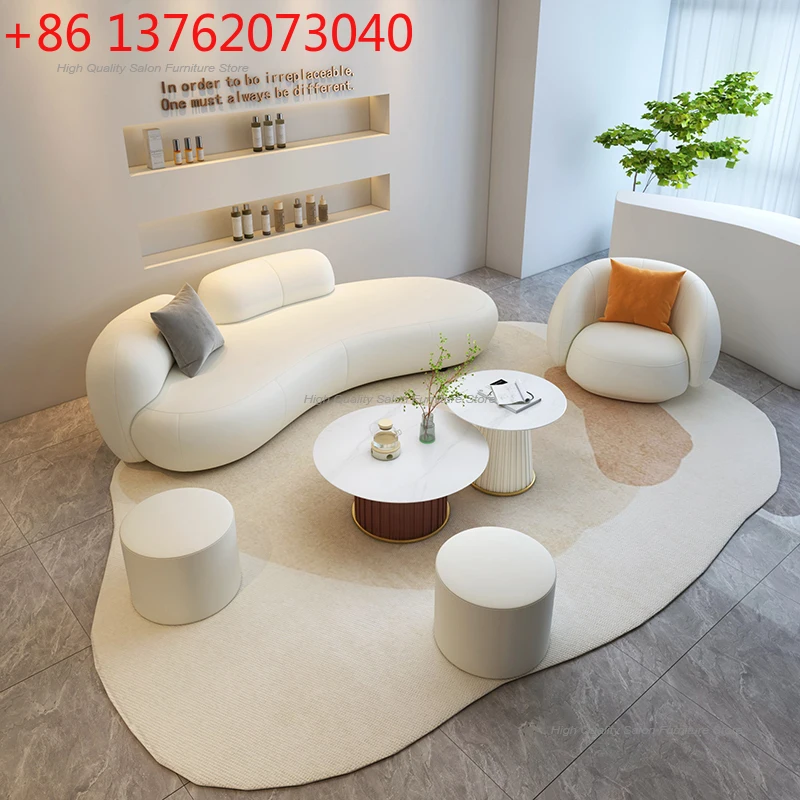 

Nordic Luxury Office Sofas Modern Designer Living Room Hotel Reception Sofa and Coffee Table Set Lounge Business Furniture