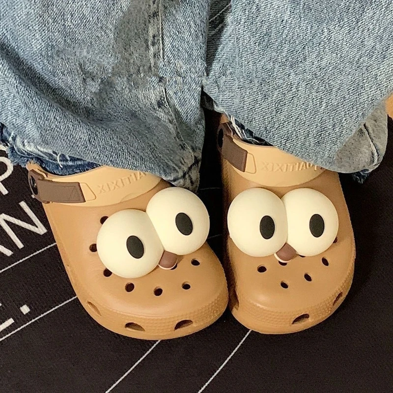 2 Pcs DIY Shoe Buckles Slipper Accessories Cute Big Eyed Hole Shoe Charms Cartoon Funny Fun Shoes Decoration Fashion Accessories