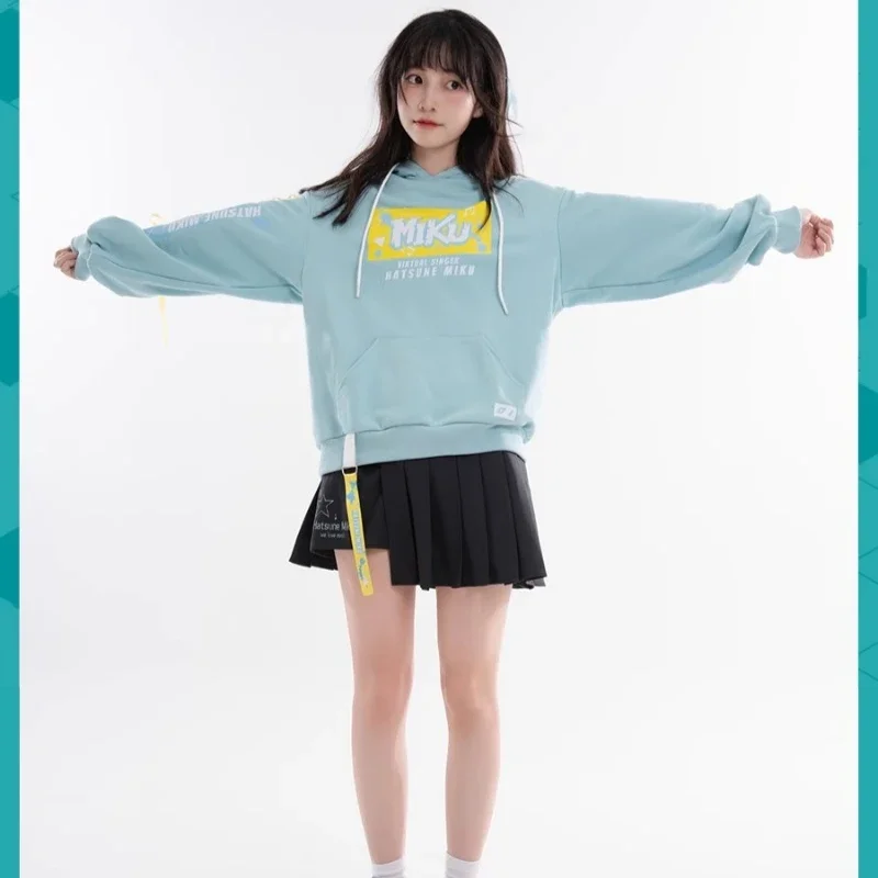 Hatsune Miku Hoodie Anime Peripheral Cute Cartoon Autumn Long-sleeved Top Comfortable and Warm Kawai Sweatshirt Casual Versatile