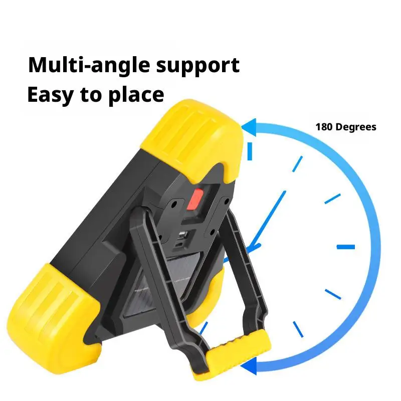 

Portable Car Solar-Powered Emergency Warning Light Auto LED Triangle Signal Lamp 4 Modes with Handle Car Roadside Repair Safety