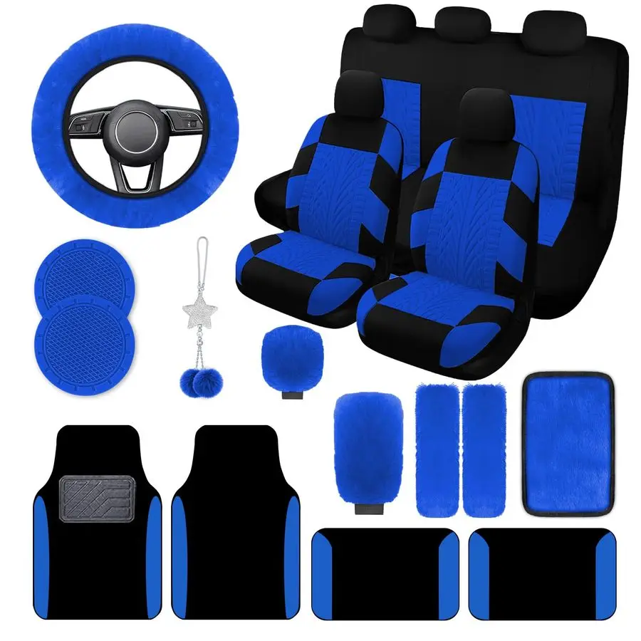 

Pcs Car Seat Covers Full Set for Women,Car Seat Covers for Car Floor Mats,3D Tyre Print with 5mm Composite Sponge Automotive Int