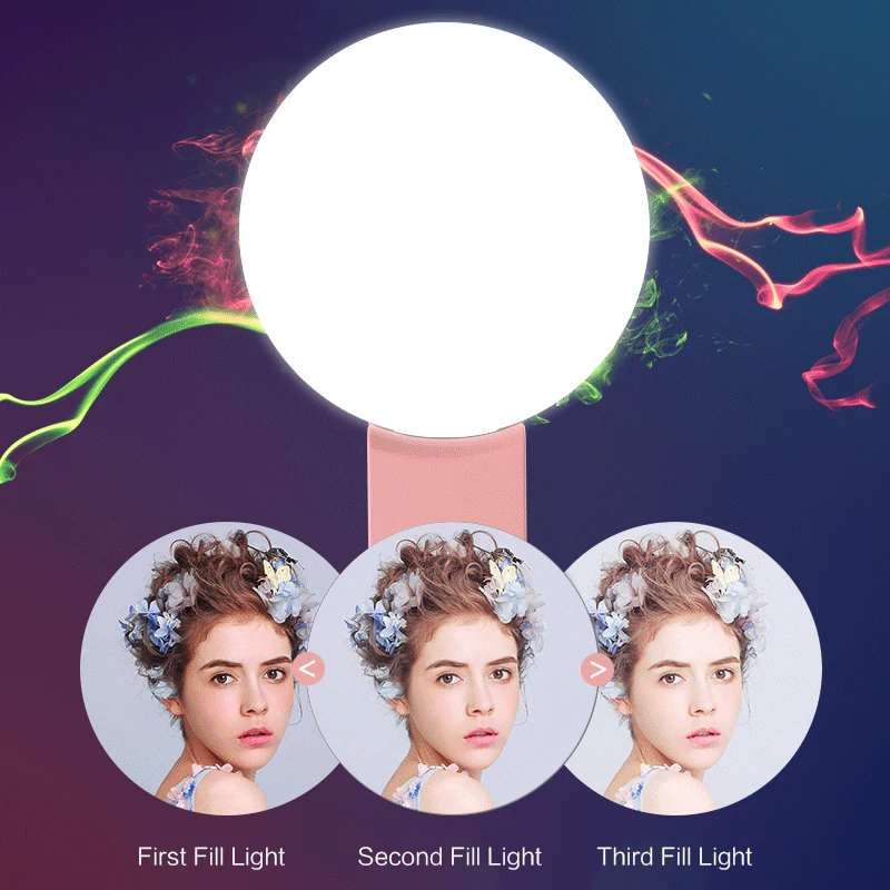 1~10PCS Mini Q Selfie Ring Light LED Flash Phone Lens Light USB Rechargeable Clip Mobile Phone Fill Lamp Women Selfie Lights