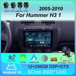 Android16 Car Radio For Hummer H3 1 2005 2006 2007 - 2010 Navigation GPS Multimedia Video Player Stereo wireless Carplay Auto 4G
