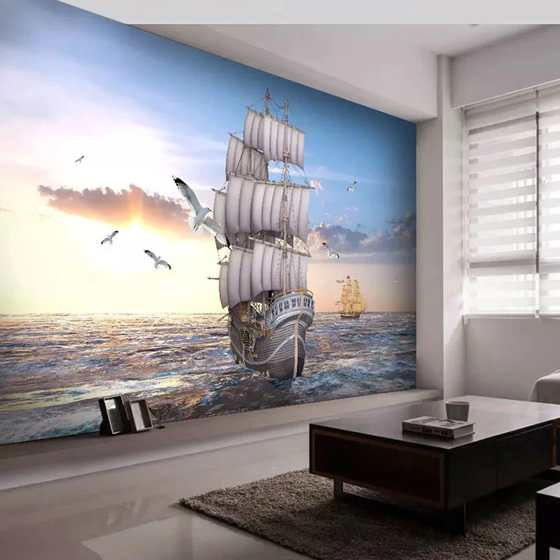 papel-de-parede-personalizado-3d-com-paisagem-do-nascer-do-sol-no-mar-barco-a-vela-gaivota-sala-de-estar-fundo-de-tv-quarto-restaurante-tecido-de-parede-8d