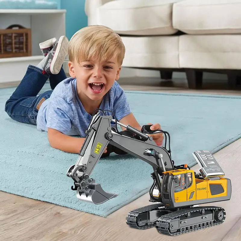 RC Construction Vehicle Toy Excavator Dump Truck For Imaginative Play Rotation Digger Construction Vehicles Toy Set For Kids 6