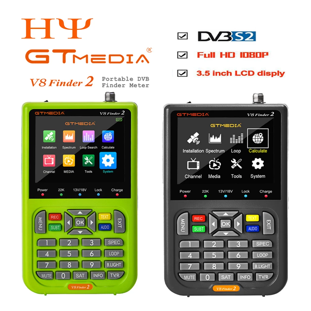 GTmedia V8 Finder2 Satellitenmessgerät DVB-S2/S2X H.264 Satellitenmessgerät Satellitenfinder V8