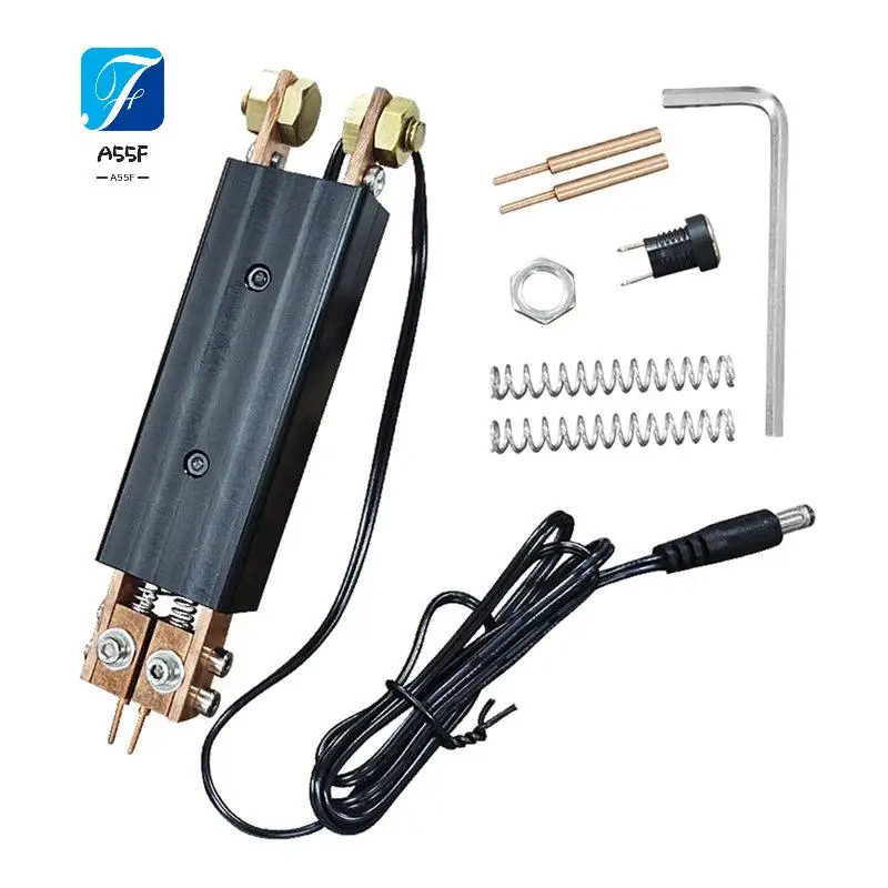 A55F-DIY Spot Welder Spot Welding Pen, 18650 CNC Copper Chuck 3-15Mm 10AWG Cable Handheld Battery Pack Welder Tool
