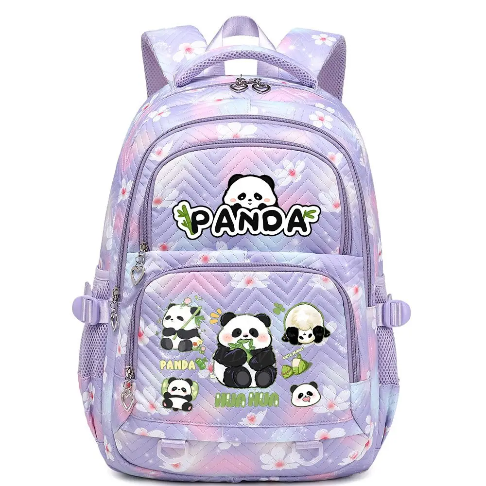 New Panda He Hua Backpack Cute Cartoon Print Student Schoolbag Fashion Boys Girls High Quality Large Capacity Travel Backpacks