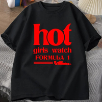 Hot Sale Girls Watch Formula T-shirt Print Casual Short Sleeve T-shirt Tops Casual Single Collar Streetwear Women Clothing Y2K