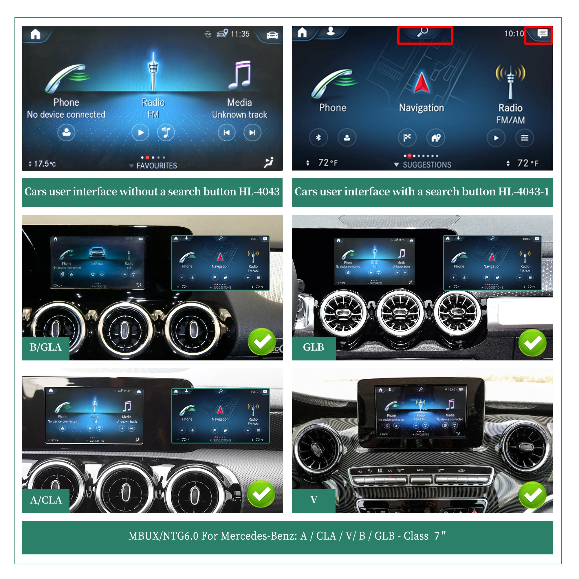 

Wit-up for Mercedes A-Class MBUX NTG6 W177 Full Screen CarPlay Adapter Add Wireless Android Auto Netflix Android Ai Box Connect