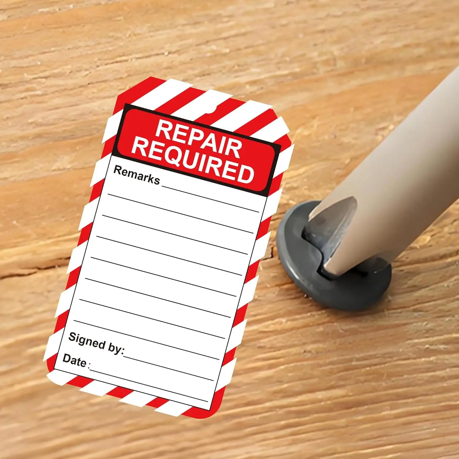 Repair Required Tags Red Service Tag with String - 3.25 x 5.75 Inch Mechanic Maintenance Paper Label for Office, Warehouse, Cons