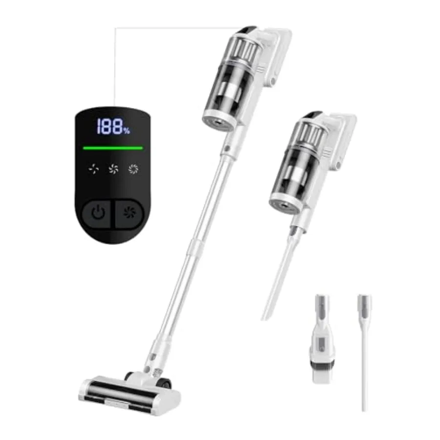 

Cordless Vacuum Cleaner - Vacuum Cleaners for Home 45KPA 550W Stick Handheld Portable 60 Mins Runtime Rechargeable Battery Pet