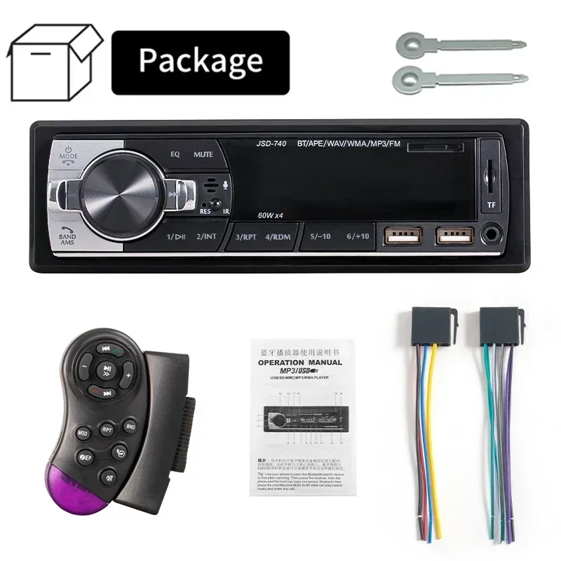 HIPPCRON Autoradio 1DIN Audio Bluetooth 5.1 Stereo MP3-Player FM-Empfänger mit Fernbedienung AUX/USB/TF-Karte im Armaturenbrett 12V&24V – Detail 7