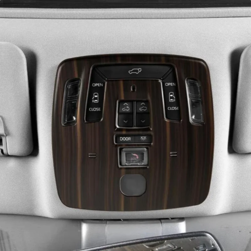 

ABS Carbon wood matte Car front rear reading Lampshade panel Decoration Cover Trim For Toyota Sienna 2021 -2023 Accessories