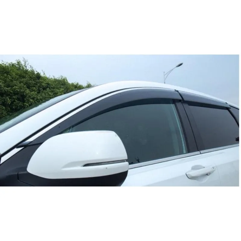 

Car styling For Honda CR-V CRV 2017 2018 Window Visor Sun Guard Rain Vent Deflector Shield Accessories With Side-Silver Chromed