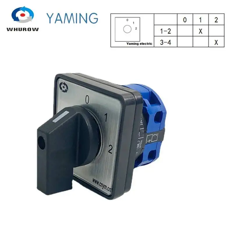 

LW26 YMW26-20/1 Rotary Switch Knob 3 Position On-off-on 660V 20A 2 Poles 4 Terminals Motor Universal Cam Switch