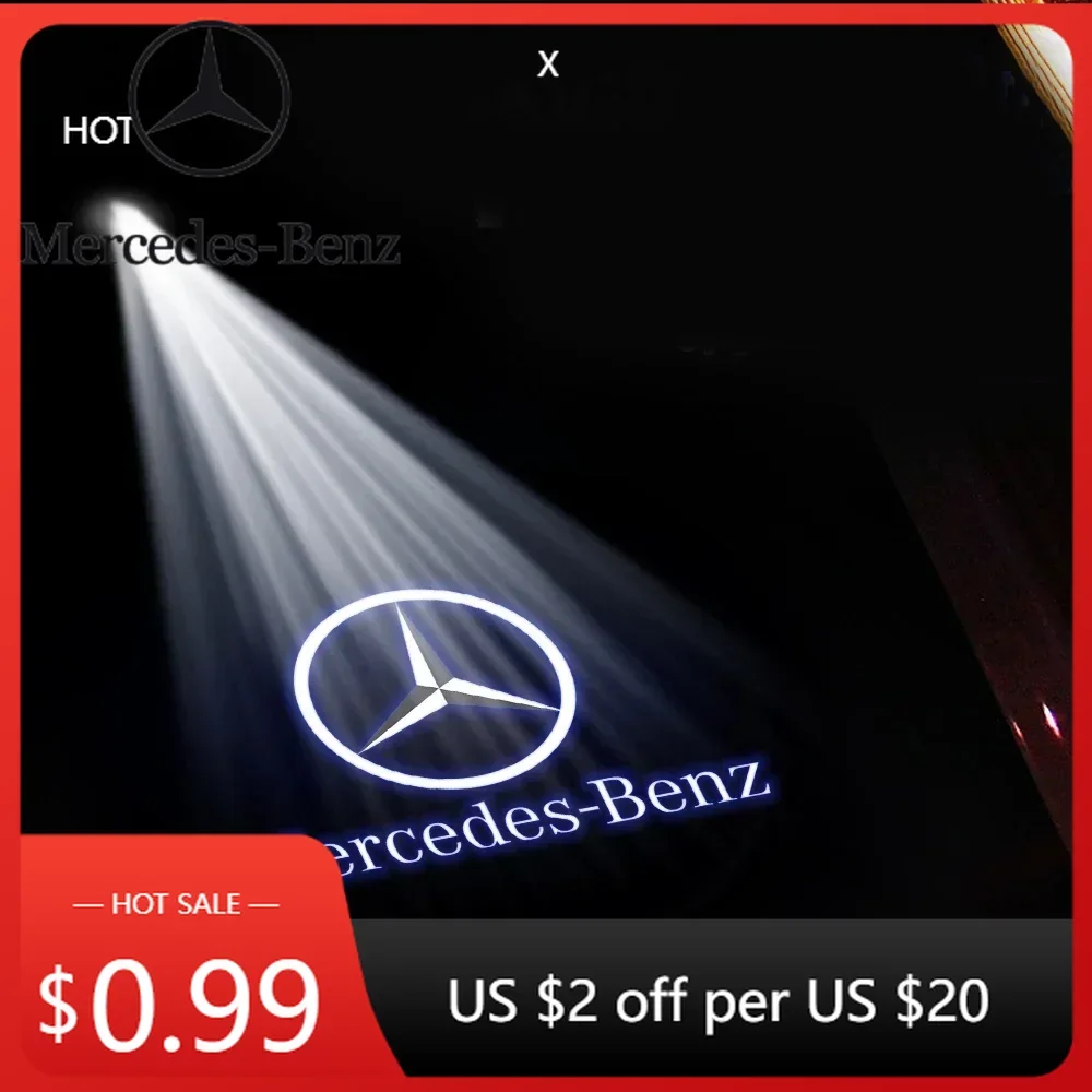 

Car Sticker Car Door Original Welcome Lights LED Projector Lamps HD Courtesy Light For Mercedes-Benz E couple CLA W218 W219 A20