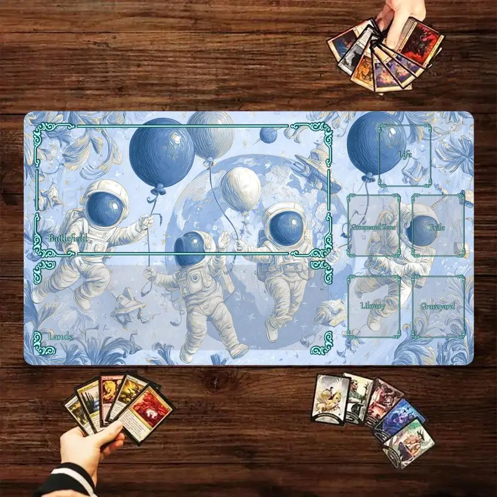 

Игровой коврик Magic Card Battle Mat Blue Planet and Astronaut, противоскользящая основа, 35x60 см, для настольных игр TCG