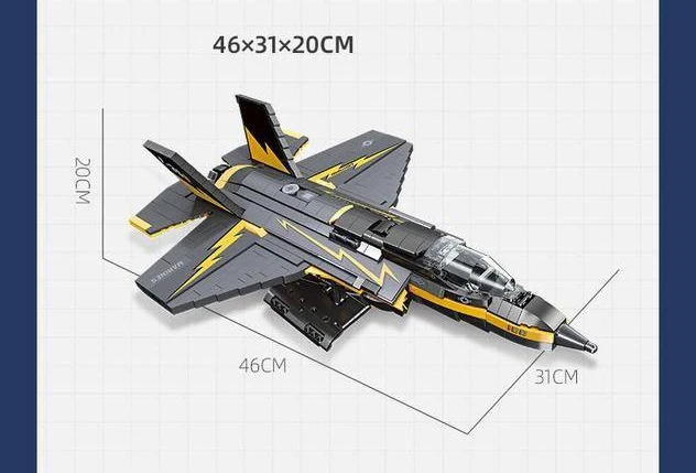 US F35B Lightning II Kampfflugzeug Militärisches Bausteinmodell Nighthawk F-117A Angriff Flugzeug Konstruktions-Bausteine Spielzeug – Detail 13