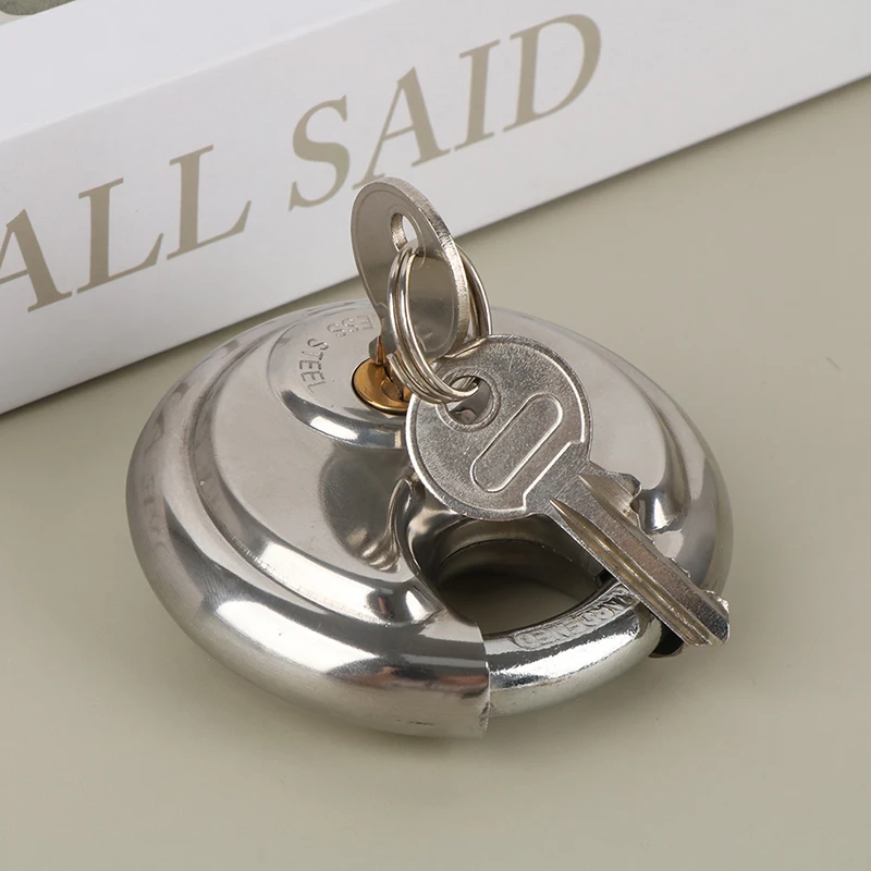 60/70MM Stainless Steel Round Disc Storage Pad Lock Padlock Pure Copper Core Lock Rustproof And Waterproof Hardware Accessories