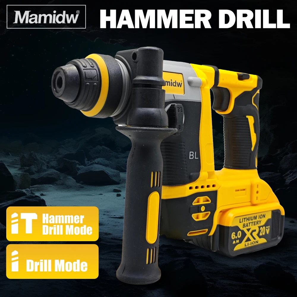 Mamidw Rotary Hammer for DEWALT 20V Battery (Tool Only) | 4800 BPM & 2.2J Impact Force | SDS-PLUS Chuck for Concrete Drilling &