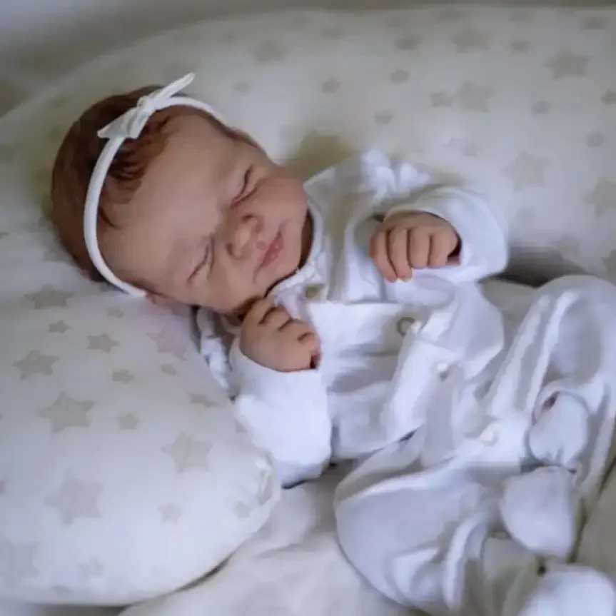 Risbecko-Muñeca Reborn de 48cm para bebé, cuerpo completo de vinilo de silicona para niña, muñeca táctil realista de 19 pulgadas, piel pintada en 3D, juguete, regalo de Navidad