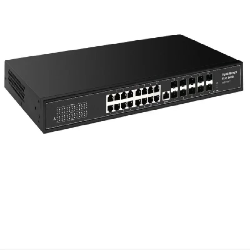 Hot Sales26 Port Gigabit Managed Fiber Optical Sfp Switch 16p Utp 10p Sfp 10 100 1000m Fibre Network Switch