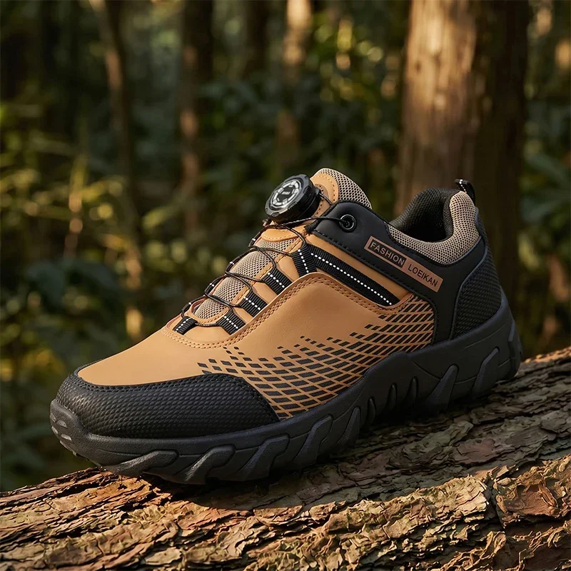 Herren-Wanderschuhe mit Drehverschluss, atmungsaktive Trekking-Sneaker aus Mesh-Material, rutschfeste Outdoor-Schuhe für Berg- und Wanderwege. – Detail 7