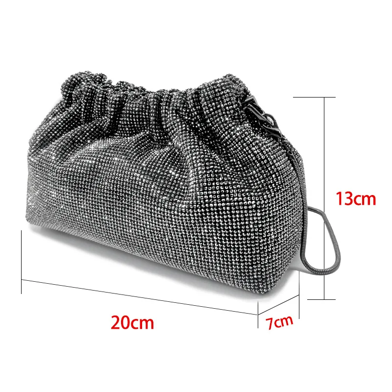 Diamond Evening Full Of Diamond Veneer Bundle Bag Banquet Multi-Colored Rhinestones Shiny Ladies Change Bags Chain Messenger Bag