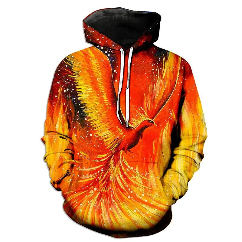 Fashion Fire Phoenix Bird Hoodies Flaming Phenix 3D Print Man Women new Hoodie Streetwear Pullovers Hooded Sweatshirts Clothing