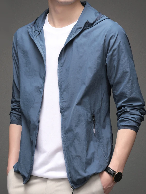 

Новая мужская куртка для бега на открытом воздухе 2025 года: дышащая, с УФ-защитой, модная, в городском стиле, с длинными рукавами, на молнии, цветная